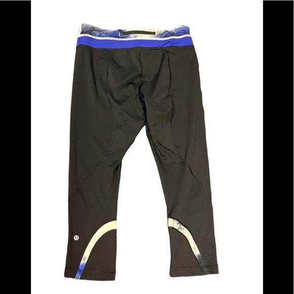 Lululemon Run: Inspire Crop II Black Milky Way Multi Print Pigment Blue Size 12 - Picture 6 of 11